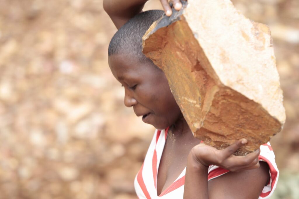 Carrying the stone